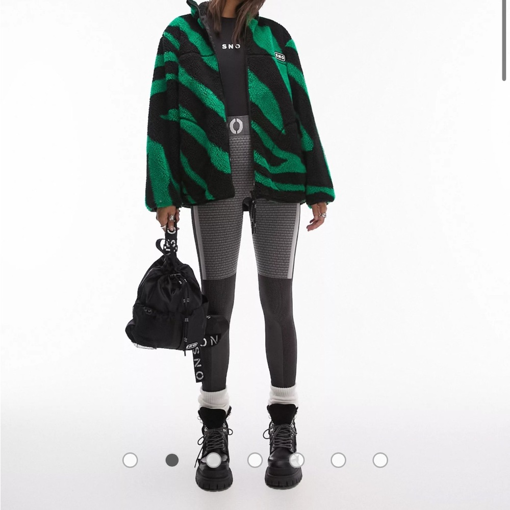 Topshop Sno Zip Up Fleece Jacket